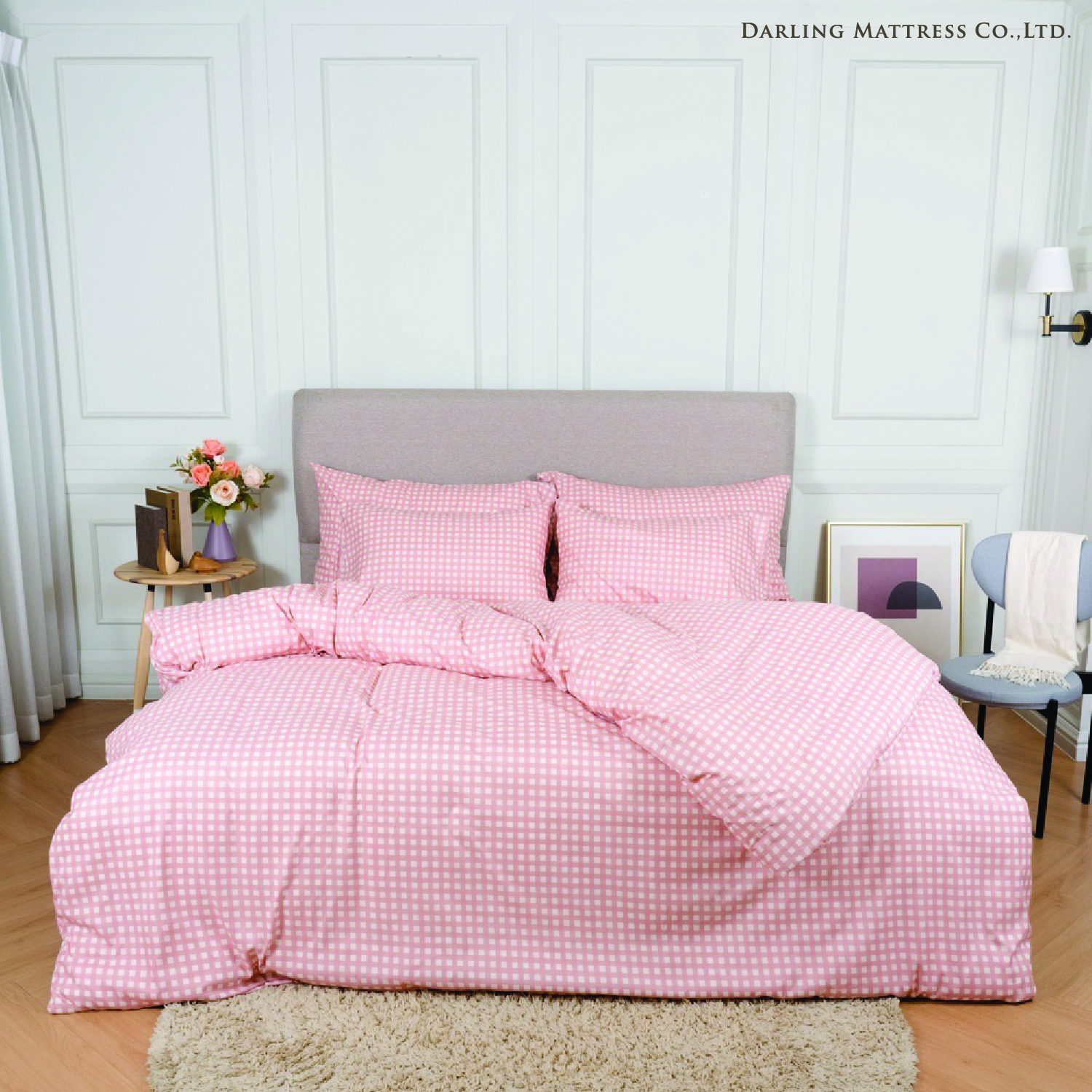 ชุดผ้าปูผ้านวม 3.5 ฟุต DARLING MATTRESS รุ่นมินิมอล ลายสวีทพาย_4